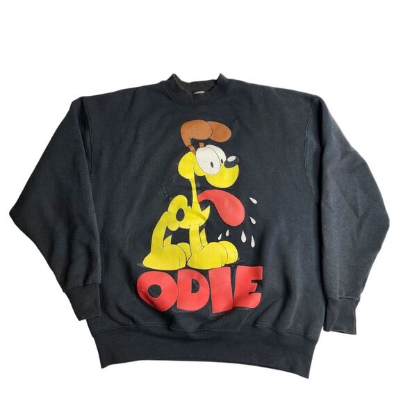 Vintage Odie Sweatshirt Garfield Jim Davis Crewneck Pullover Big Print Size XL - Picture 1 of 8